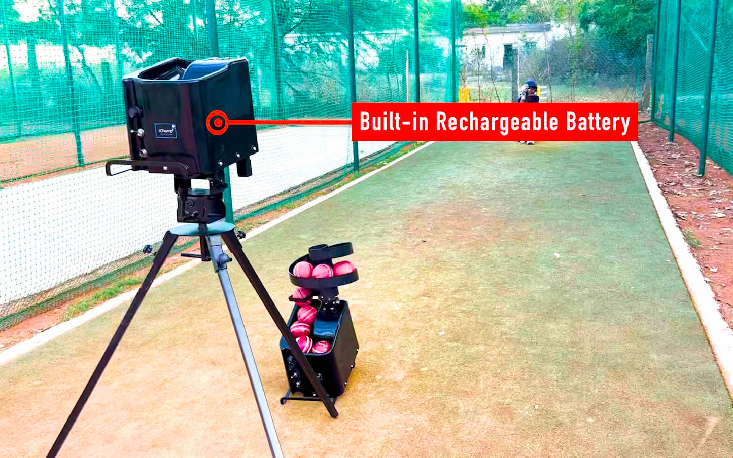 iChamp - Hybrid Bowling Machine for Cricket, Tennis, Pickleball and Baseball