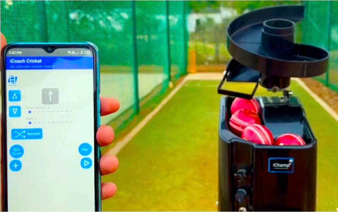 iChamp - Hybrid Bowling Machine for Cricket, Tennis, Pickleball and Baseball